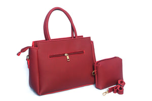 LUXURY HANDBAG WITH DETACHABLE STRAP & MINI POUCH