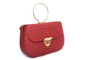 Stylish shoulder bag with stainless steel gold handle