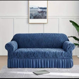 Zebra velvet stuff Sofa Cover with frill